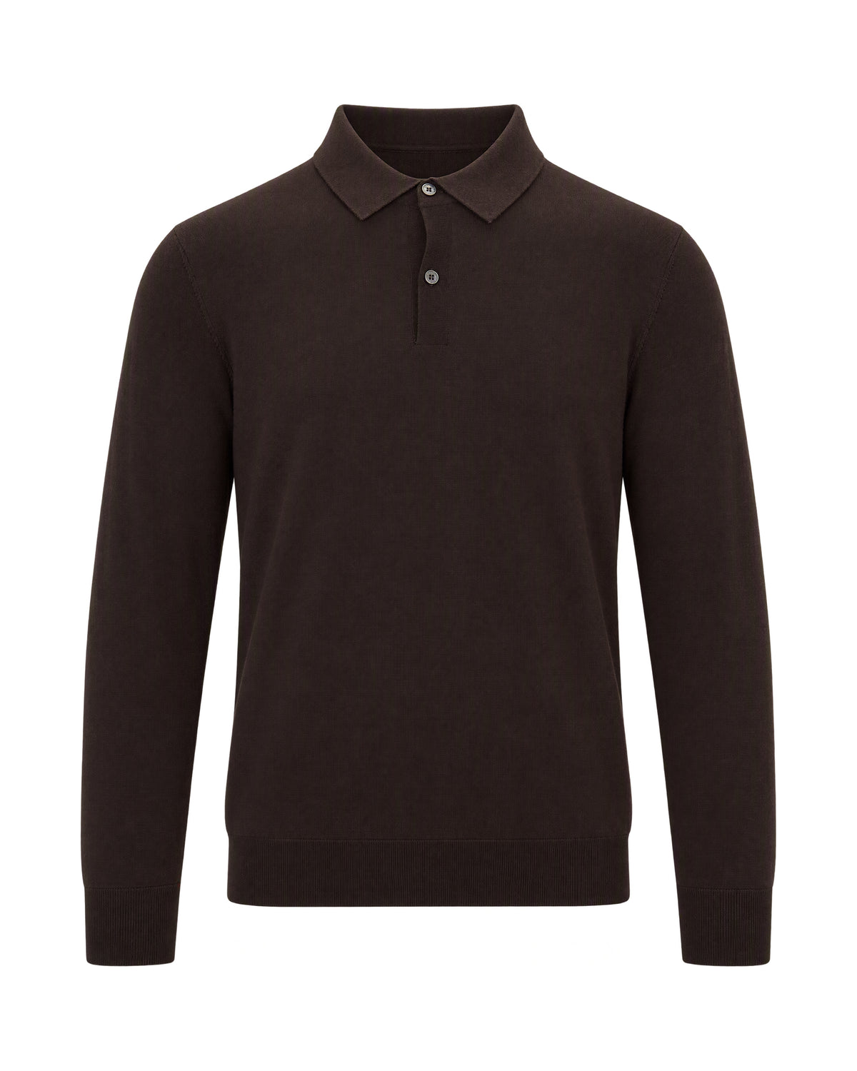 
Fine Knit Polo – Brown