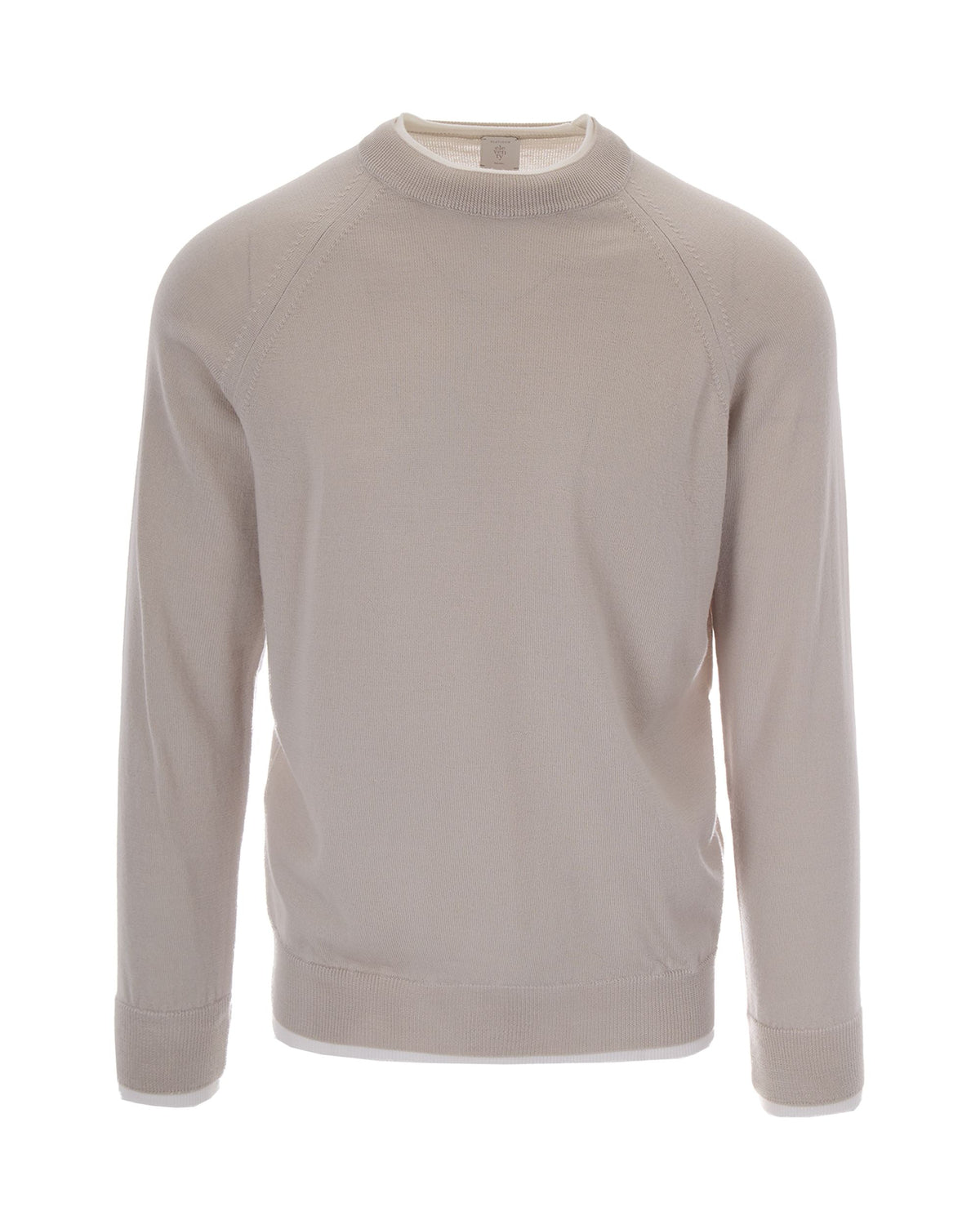 
Double Crewneck Sweater – Sand and Ivory