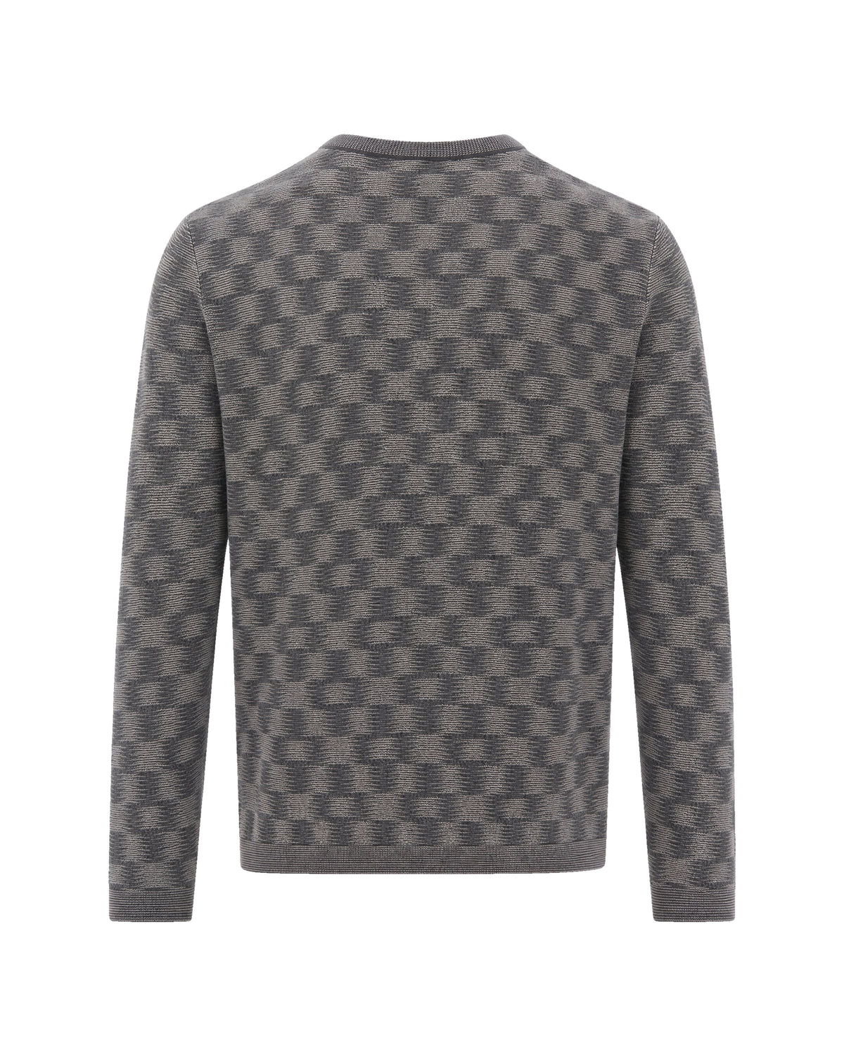 
Patterned Knit Sweater – Dark Grey Fancy