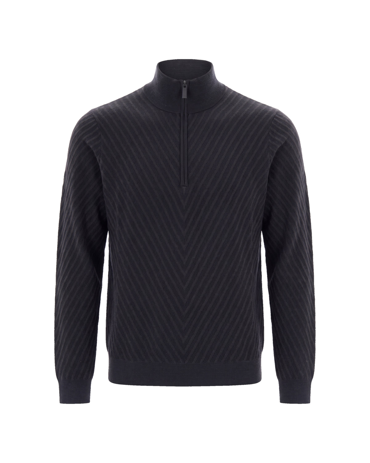 
Textured Zip-Up Sweater – Navy Fancy