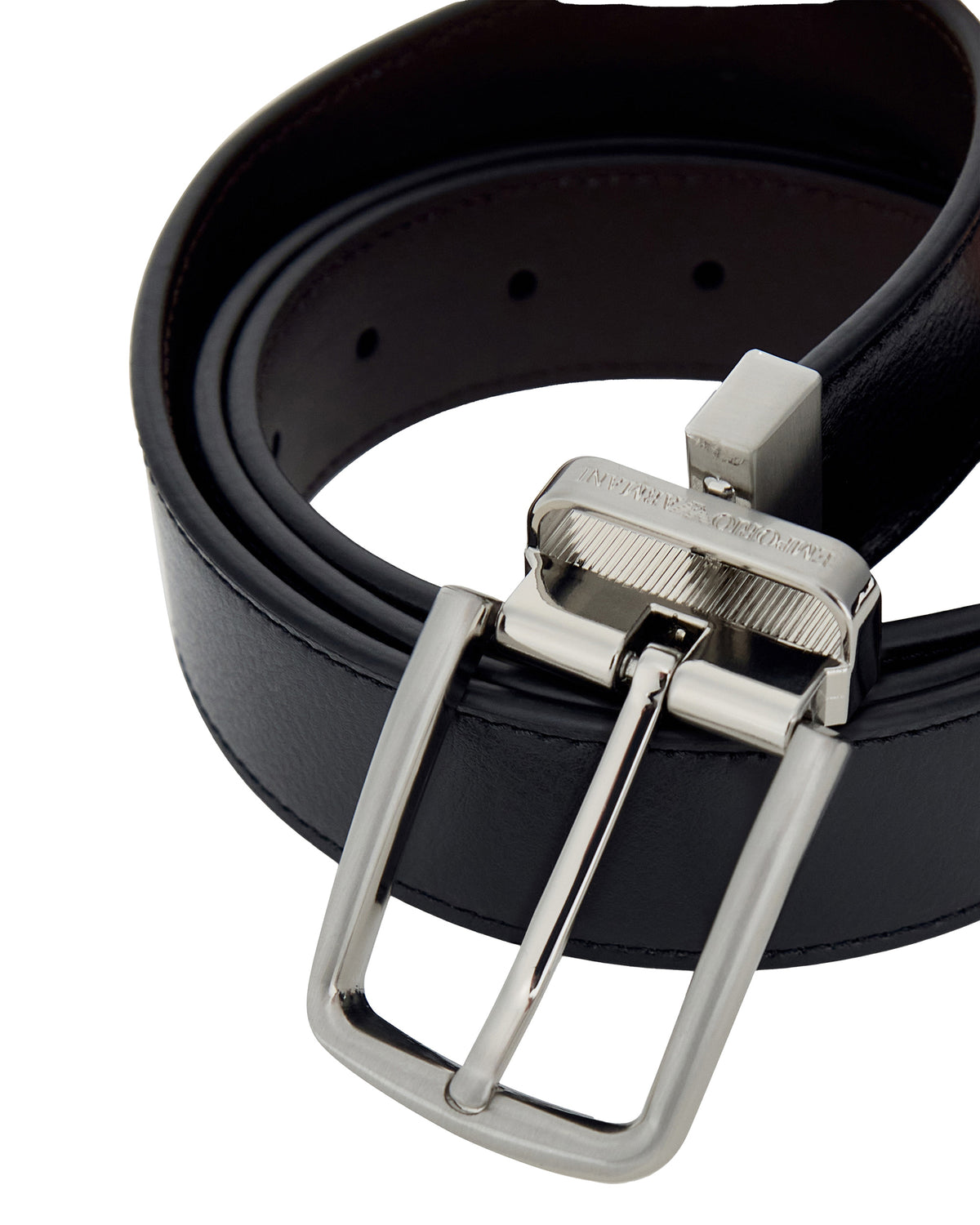 
Smooth Burgundy Leather Belt – Black/Dark Brown