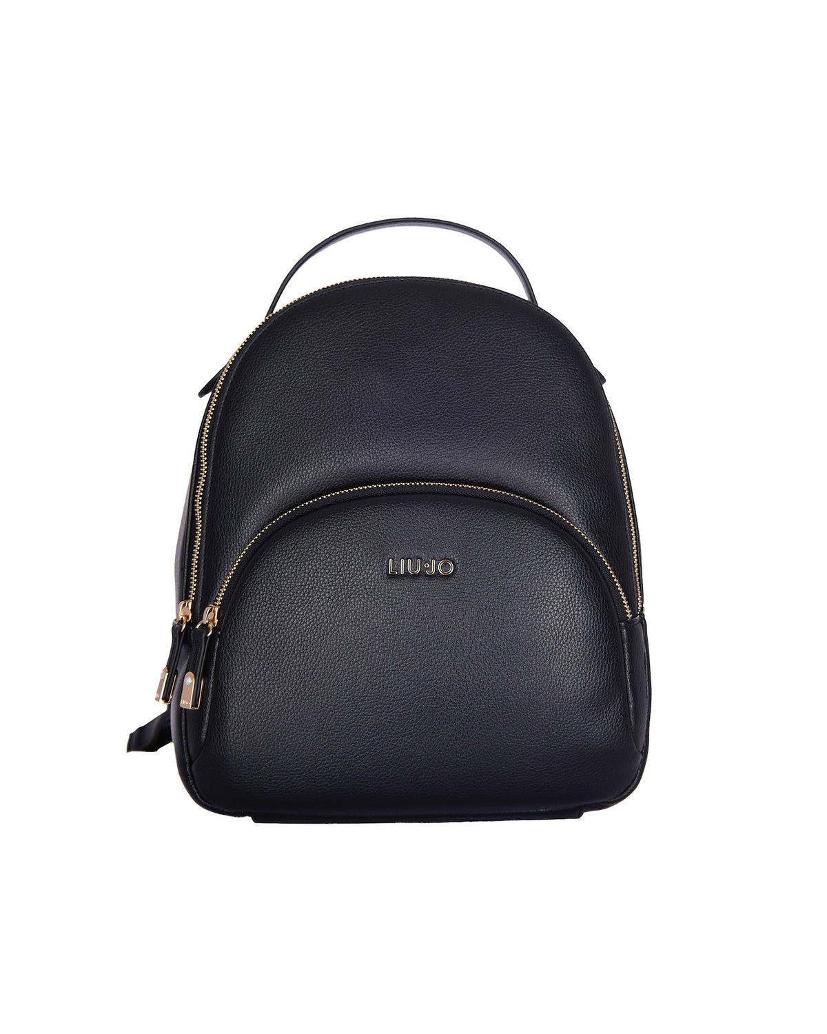 
Faux Leather Backpack M Black – Black