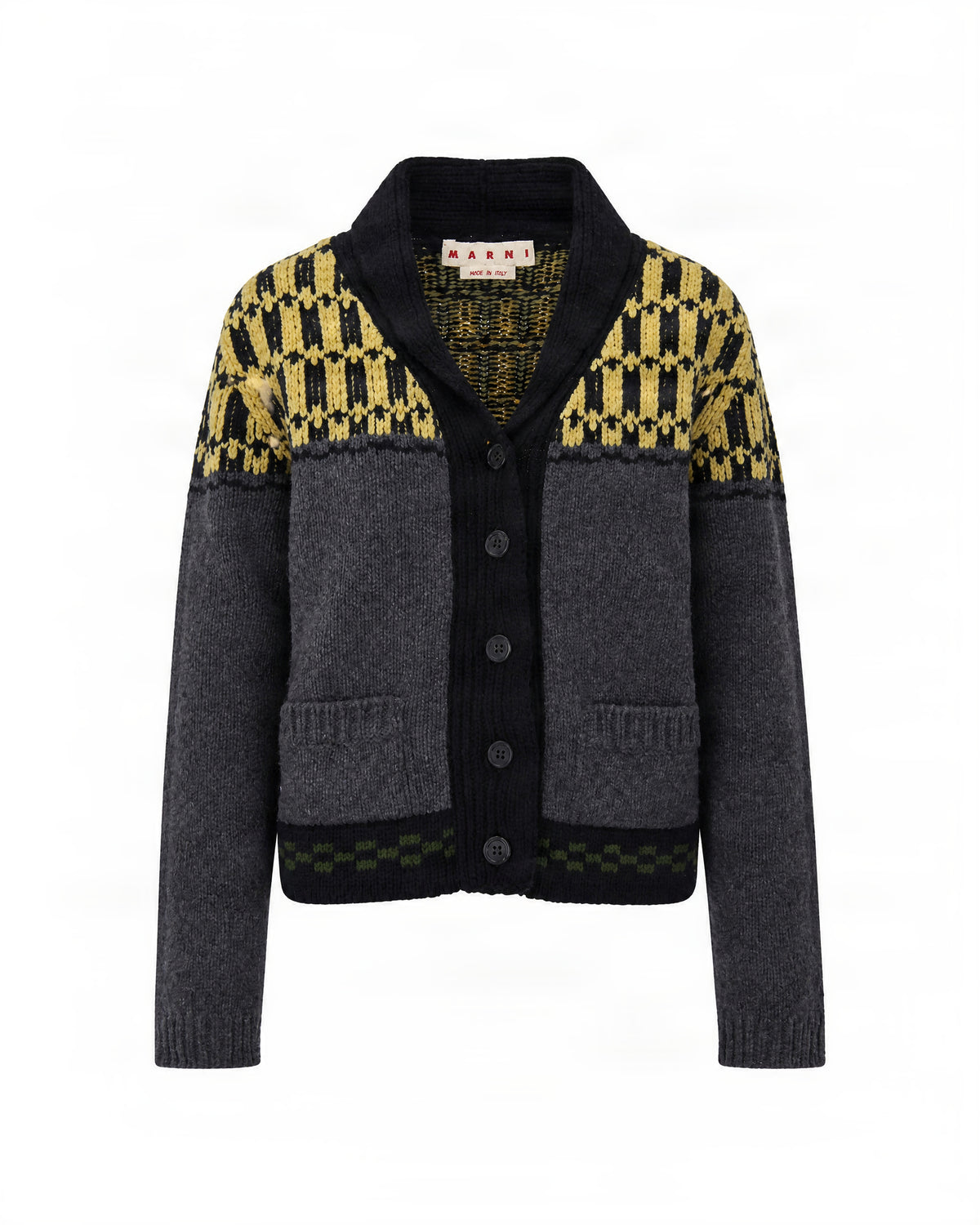 
Intarsia Cardigan – Graphite