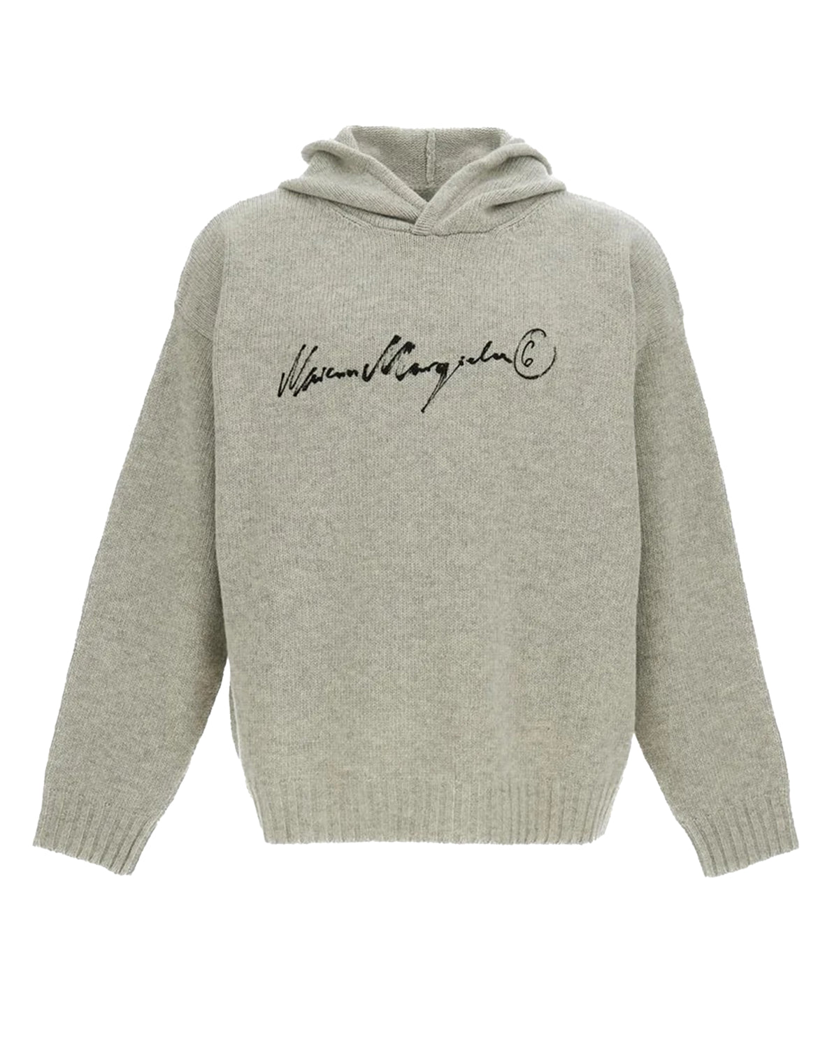 
Hoodie Paint Logo Sweater – Grey Melange-Black Print
