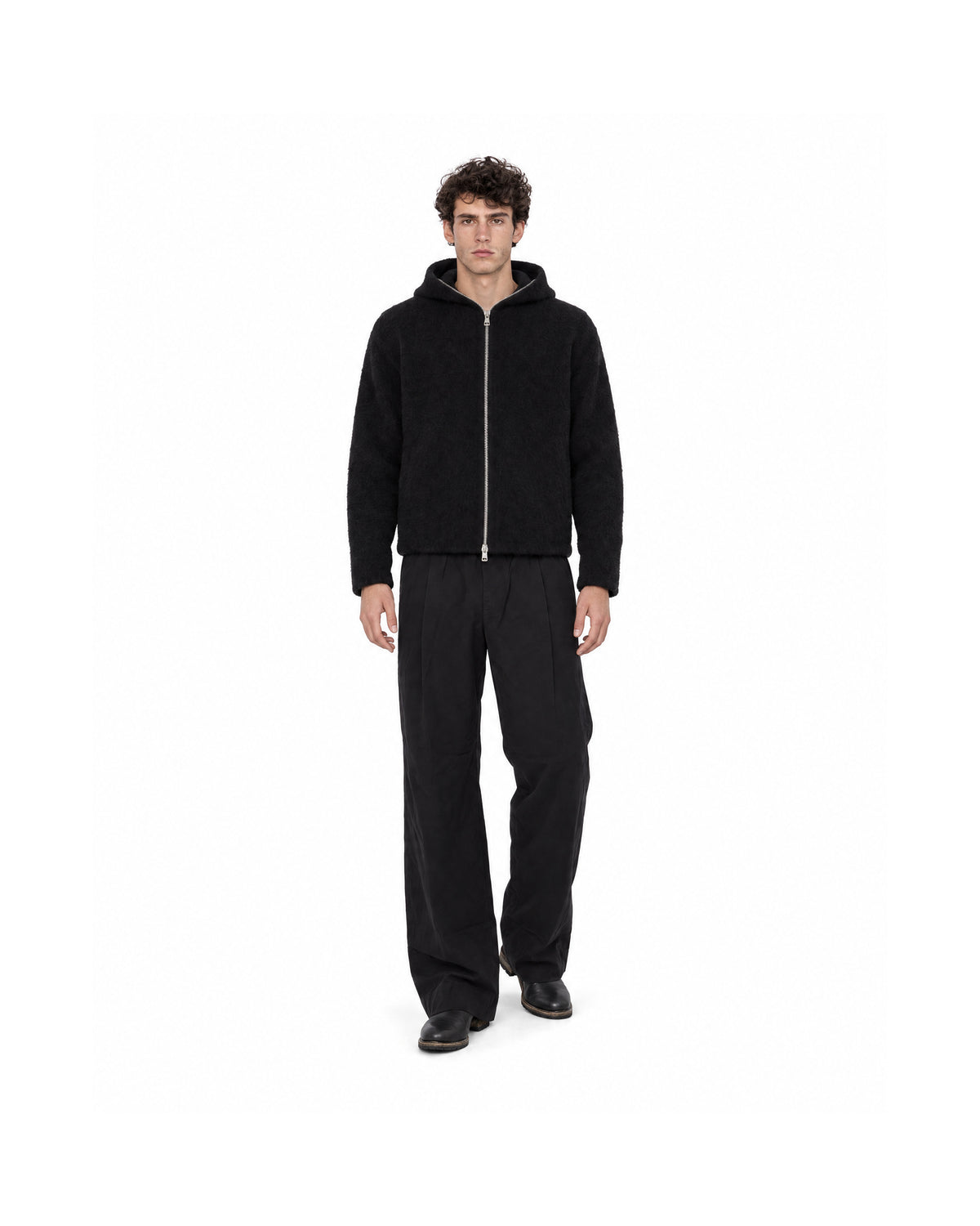 
Crow Trousers – Crow Black Night Drape Twill