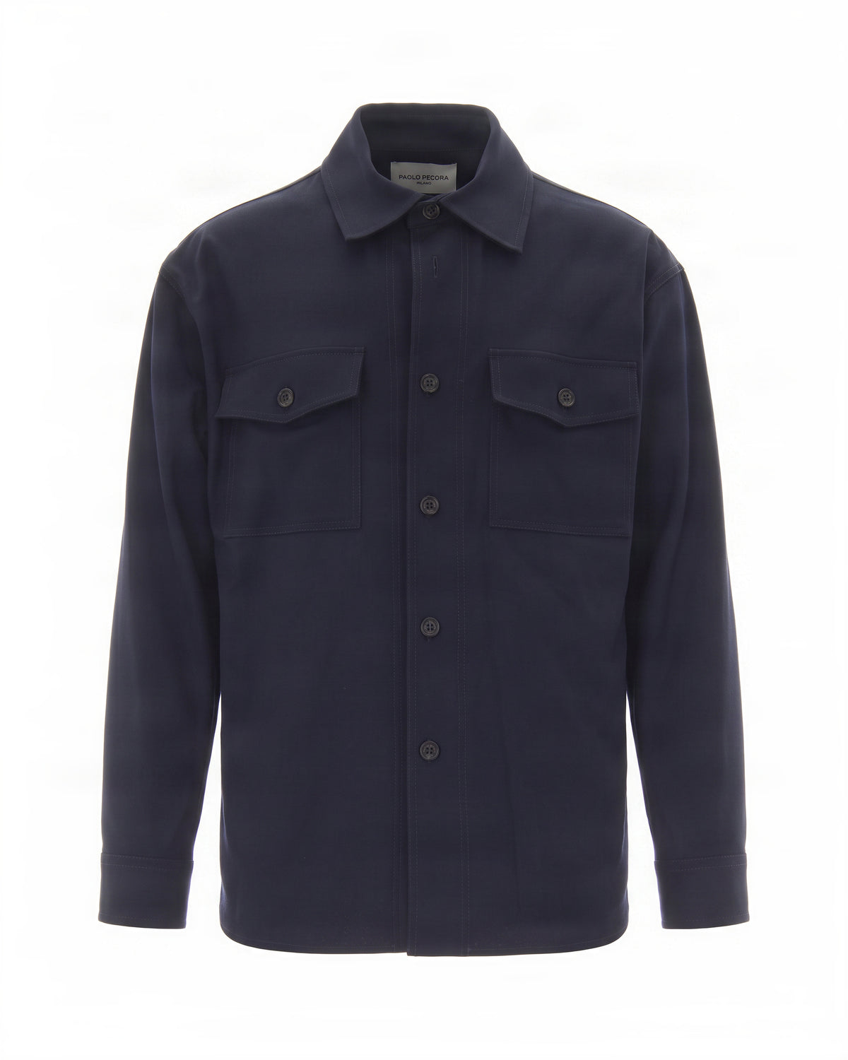 
Solid-Color Overshirt – Blue