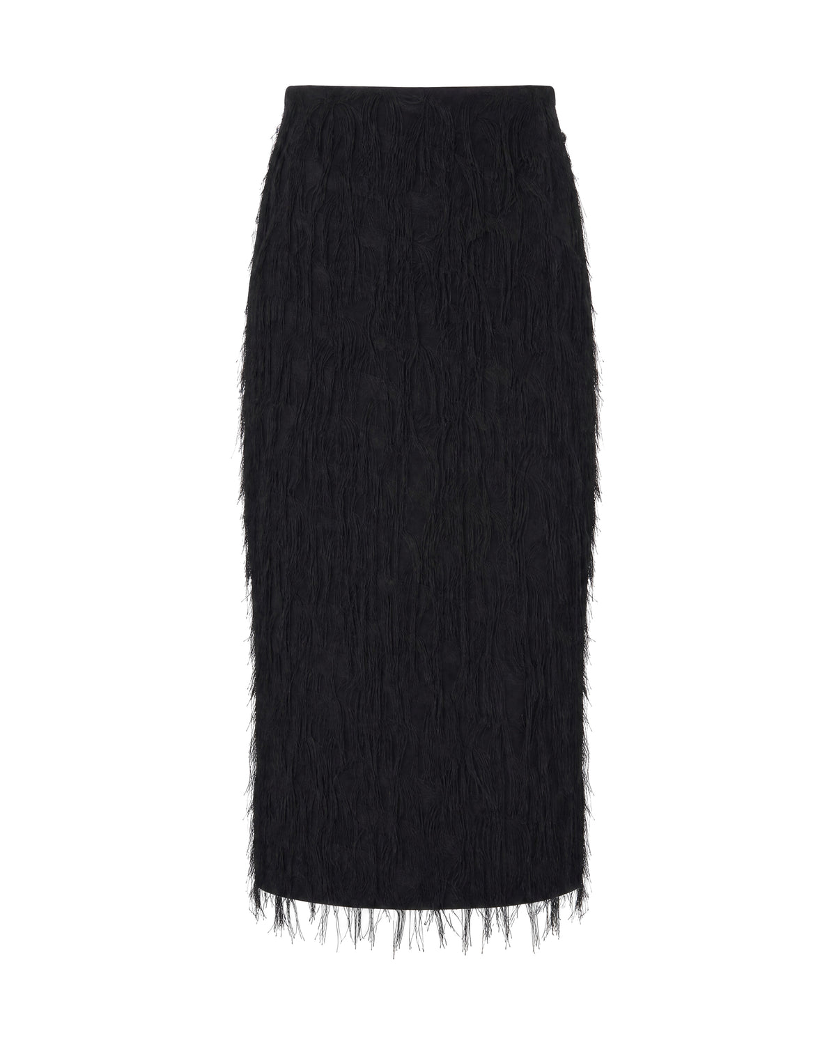 
Fringe Midi Skirt – Black