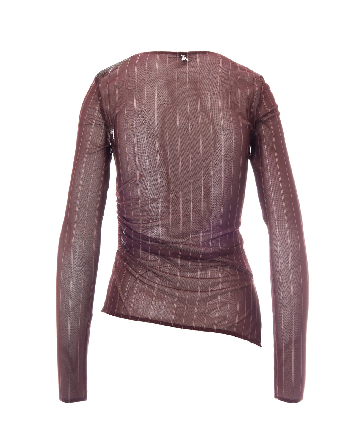 
Pinstripe Tulle Top – Wood Brown Striped