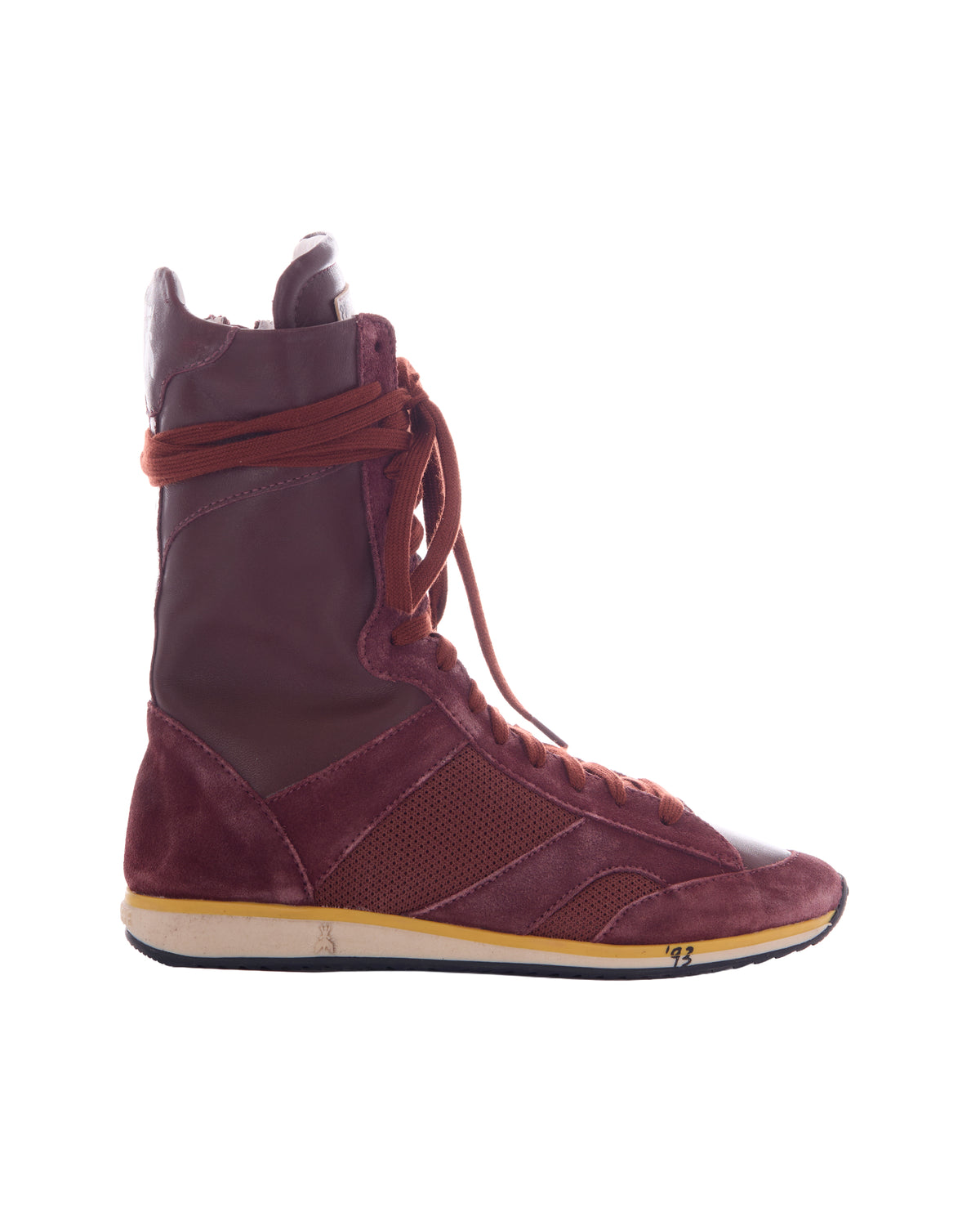
High-Top Sneakers – Brown & Yellow
