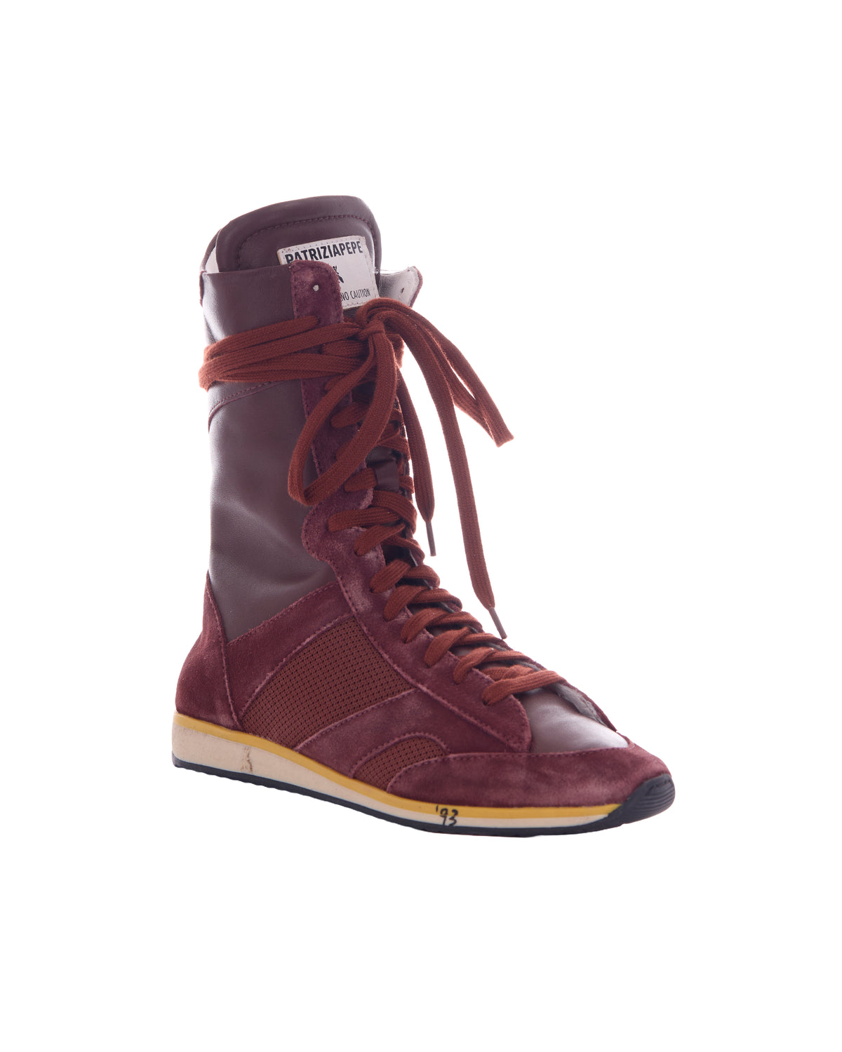 
High-Top Sneakers – Brown & Yellow