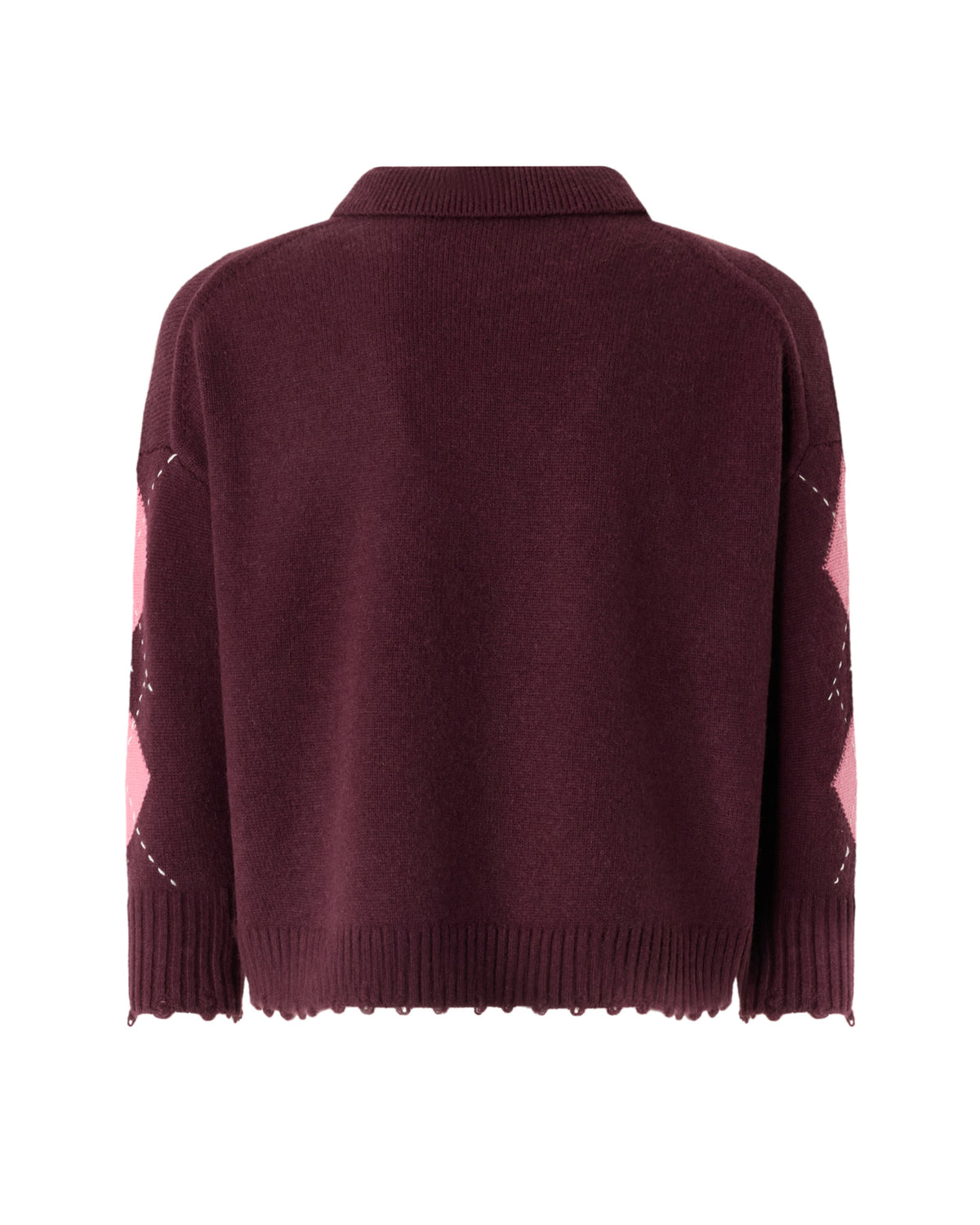 
Cork Diamond Sweater – Burgundy/Pink