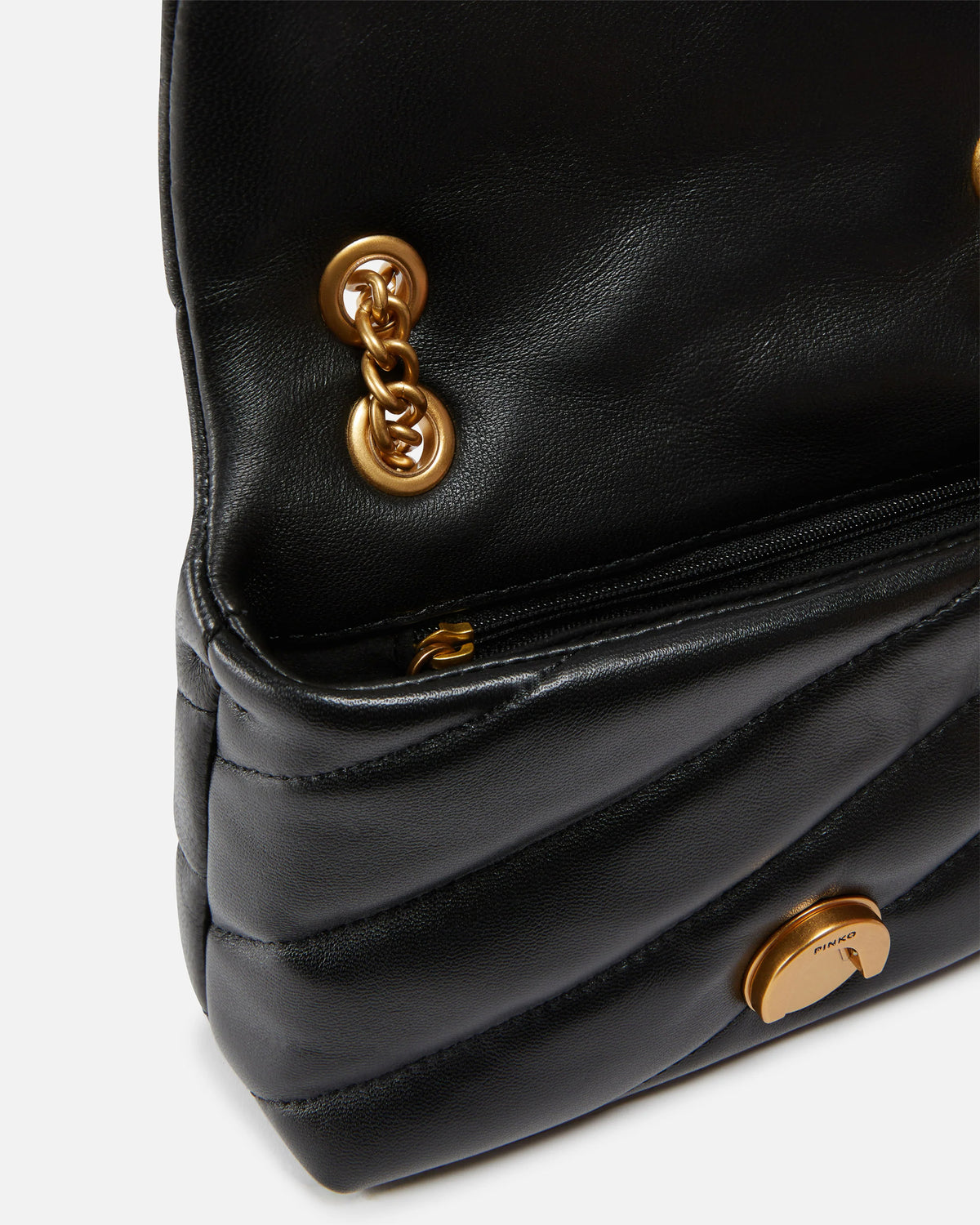 
Love Puff Baby Bag – Black-Antique Gold