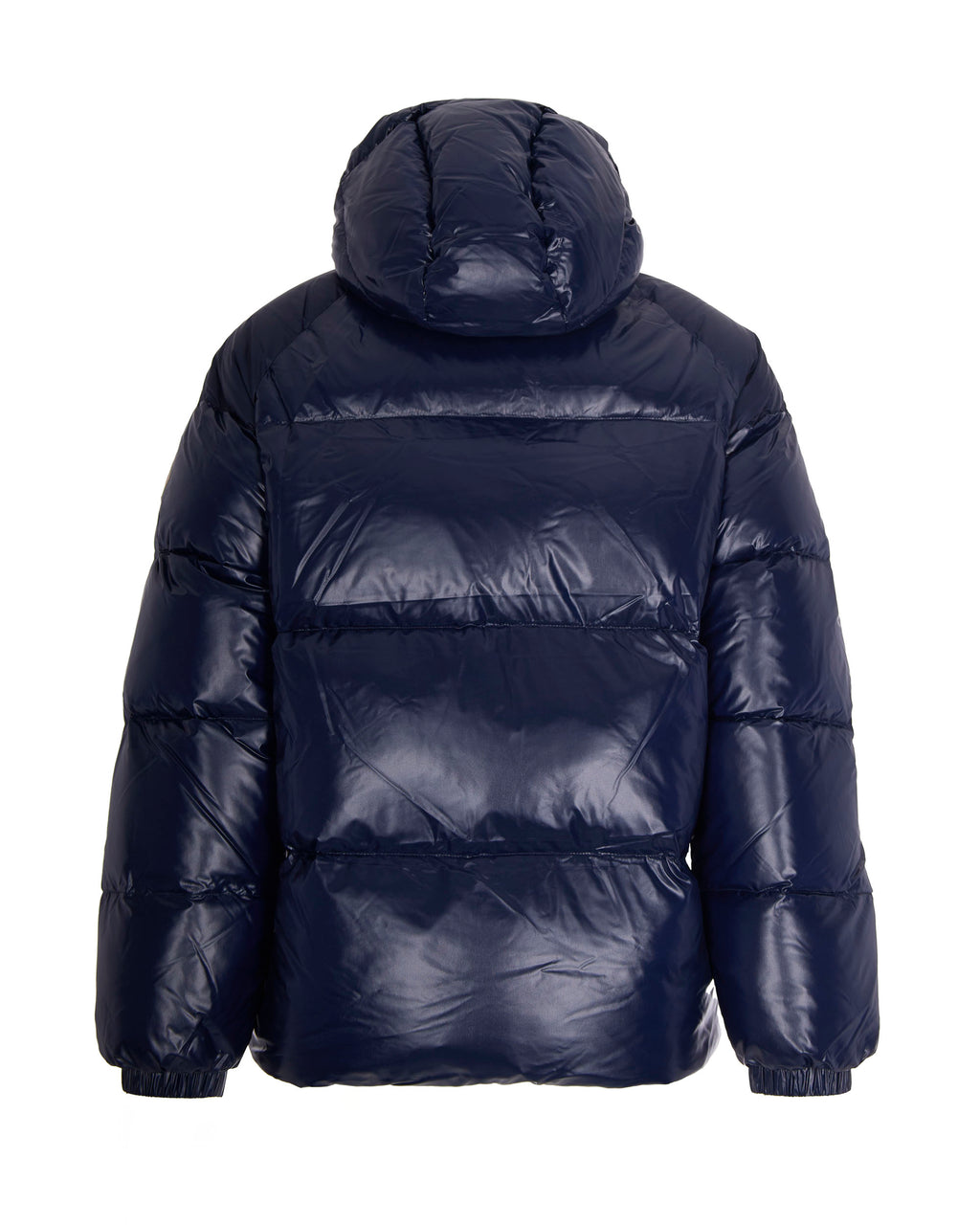 Lacquered bomber puffer jacket with hood – Amiral