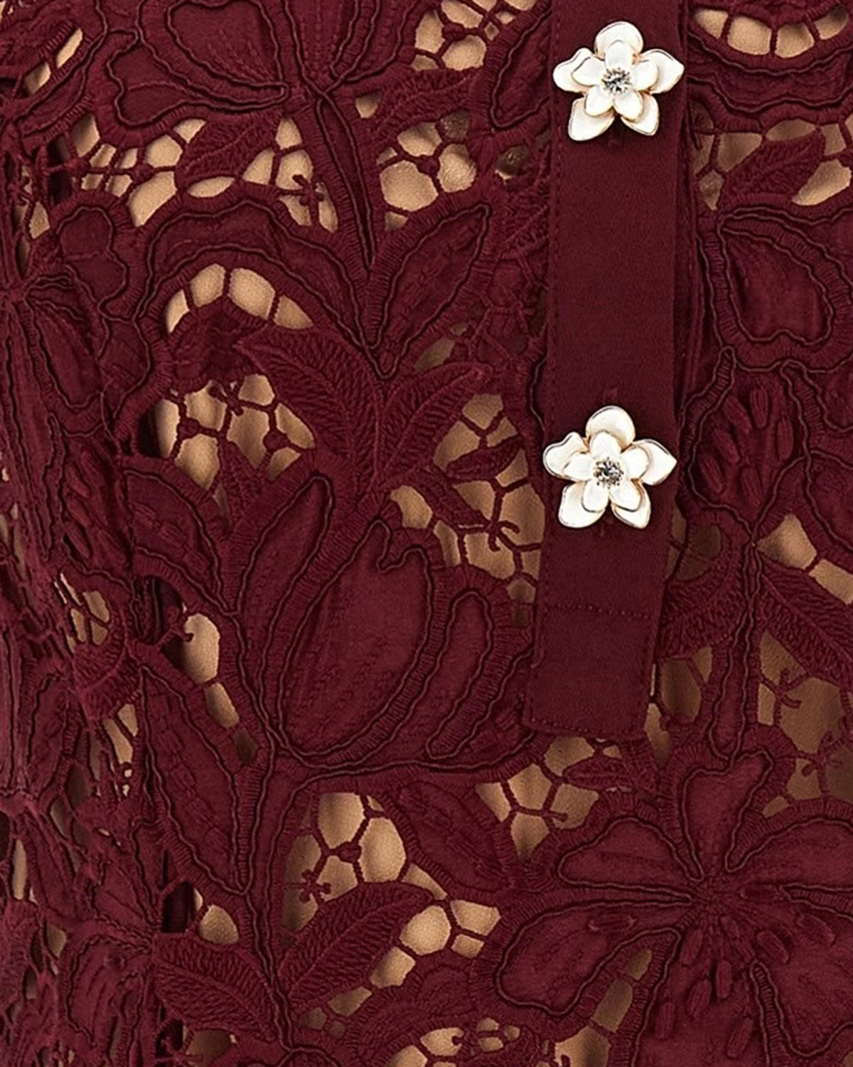 
Lace Mini Dress – Lace - Burgundy