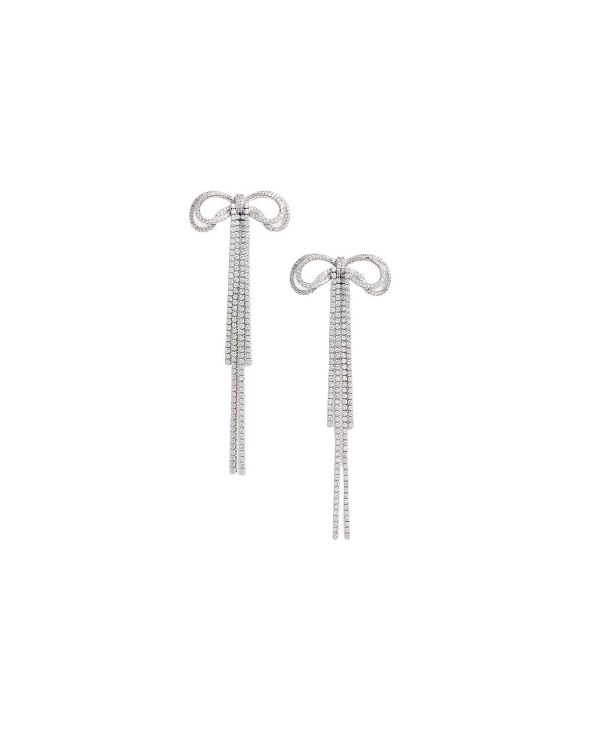 
Double Crystal Bow Earring – Crystal - Silver