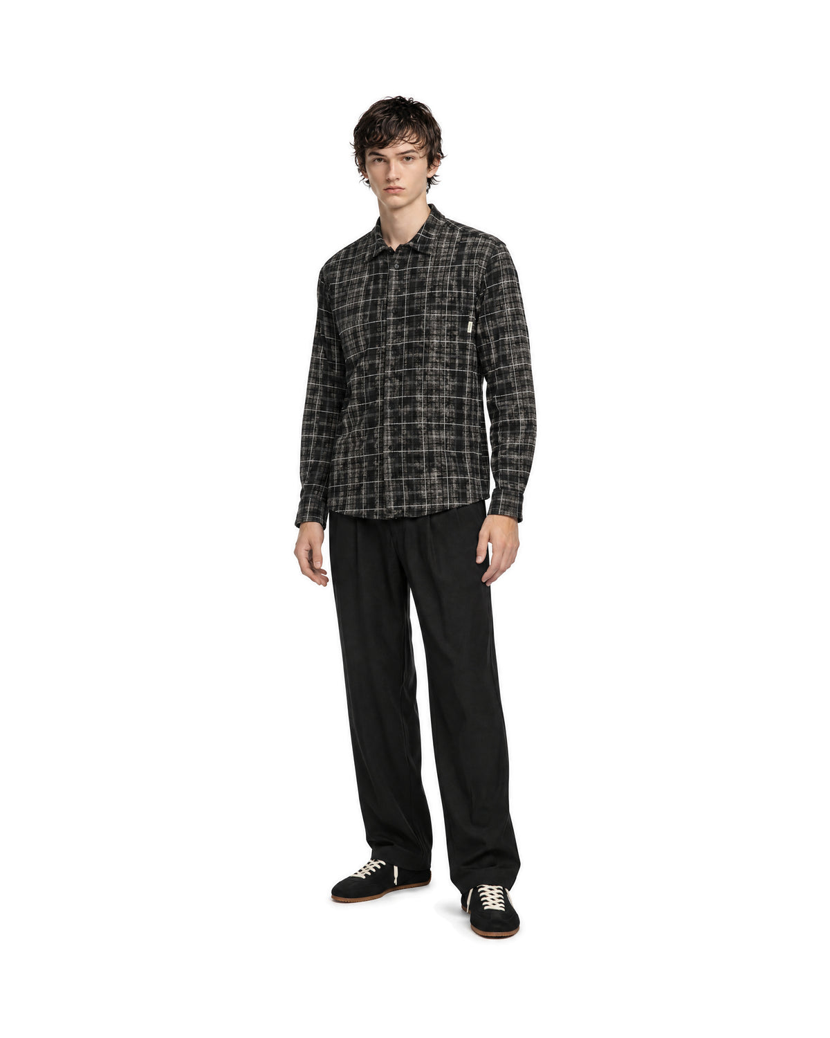 
Wbjong Washed Check Shirt – Black-White