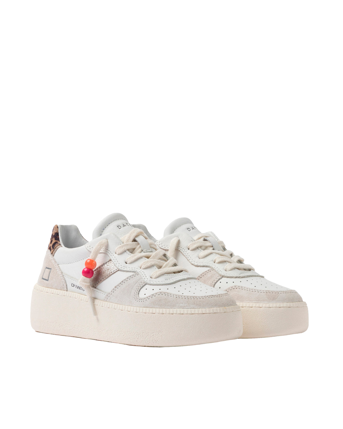 Sneakers Court Platform Vintage – White-Leopard