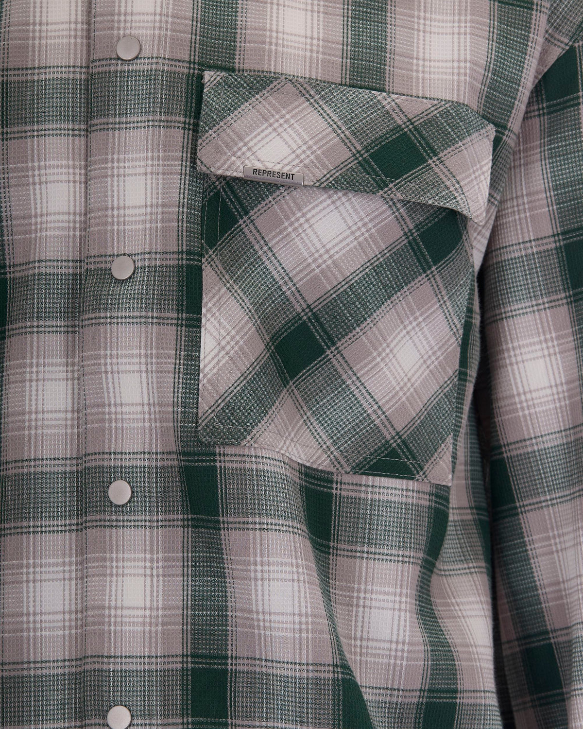 Waffle Flannel Shirt – Dark Green
